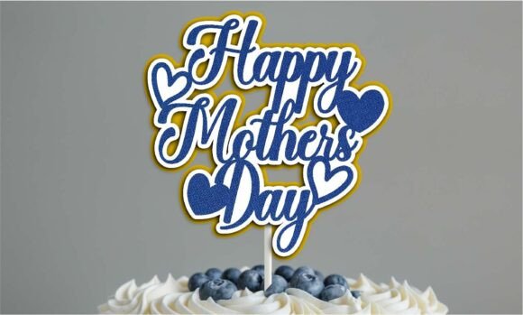 Download Happy Mothers Day Hearts Cake Topper Svg - Day Collection