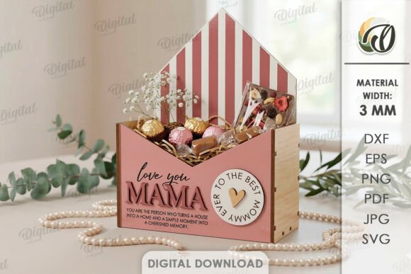 Download 3D Mother's Day Gift Box Laser Cut - Day Collection
