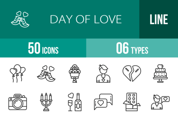 Download 50 Day of Love Line Icons - Day Collection