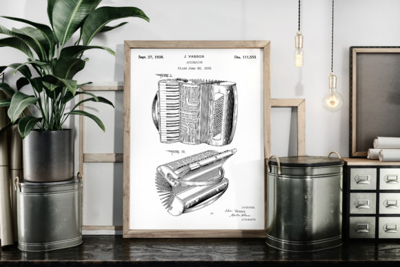 Download Accordion 1917 Music Patent Poster - 1917 Collection