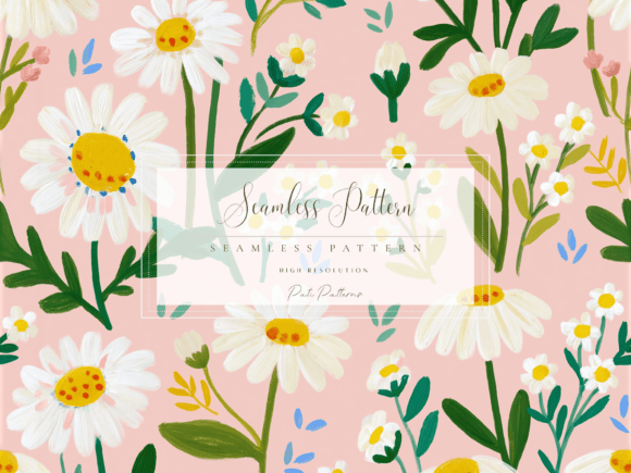Download Daisy Wildflower Seamless Pattern PNG - Premium Resources