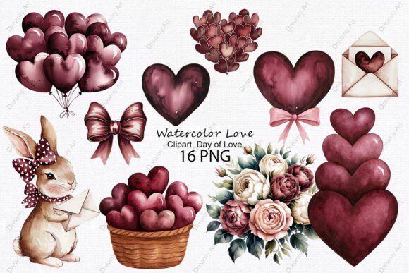 Download Watercolor Love Clipart, Day of Love - Day Collection