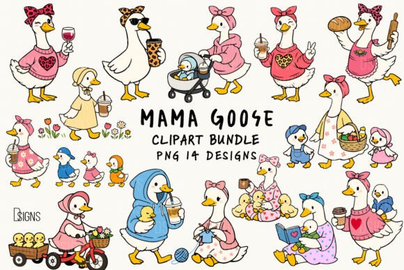 Download Mama Goose Mother’s Day Clipart Bundle - Day Collection