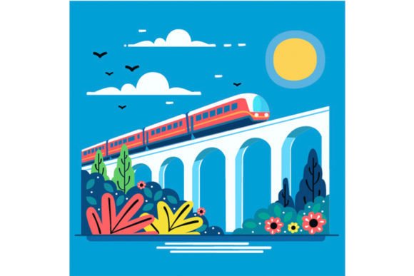 Download National Train Day in Cartoon Style - Day Collection