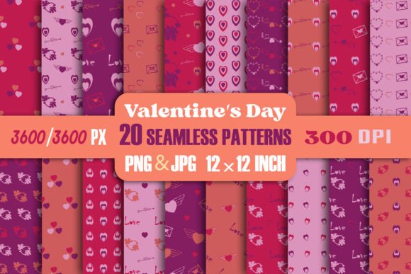 Download Seamless Patterns-jpeg  Valentine's Day - Day Collection