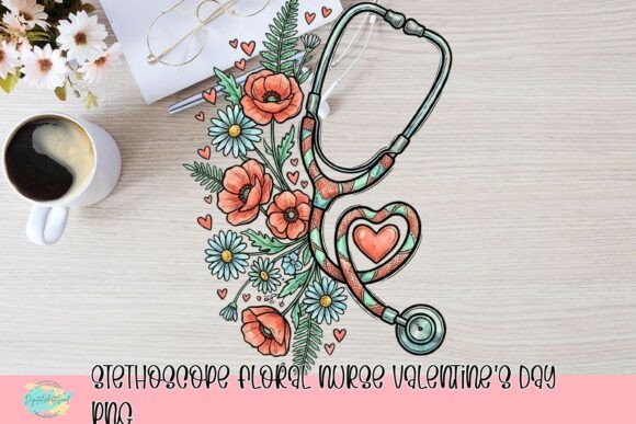 Download Stethoscope Floral Nurse Valentine's Day PNG - Day Collection