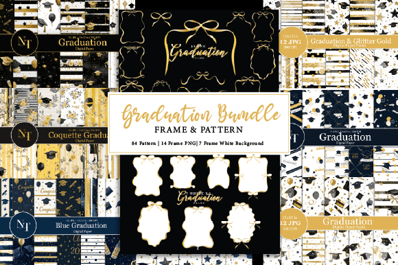 Download Graduation Frame &amp; Pattern Bundle - Pattern Collection