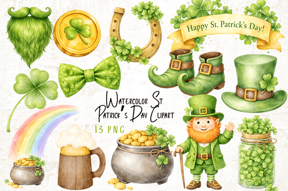 Download Watercolor St. Patrick's Day Clipart - Day Collection