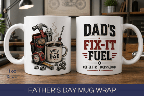 Download Funny Fathers Day Mug Wrap, Dad Mug - Day Collection