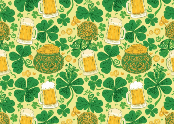 Download St. Patty's Day Shamrocks Digital Paper - Day Collection