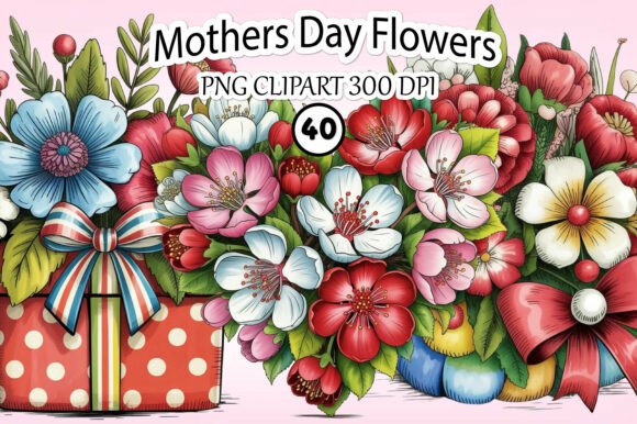 Download Watercolor Mother’s Day Flowers Clipart - Day Collection