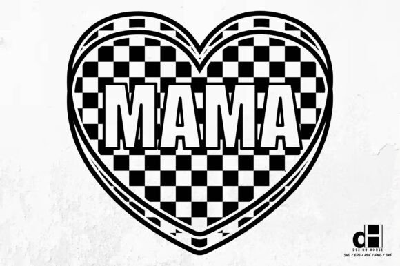 Download Retro Mama Checkered Heart -Mother's Day - Day Collection
