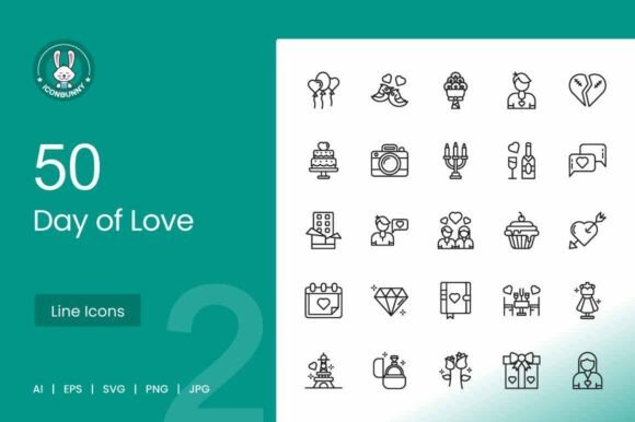 Download Day of Love Line Icons - Day Collection
