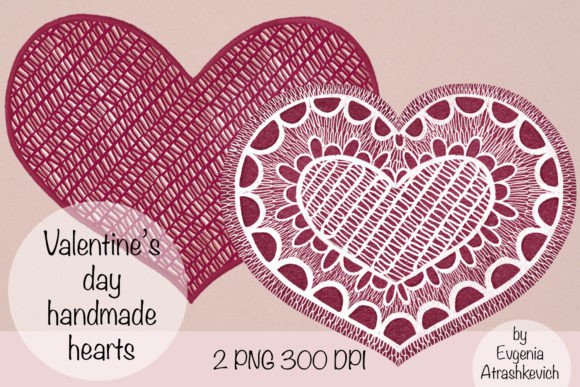 Download Valentine Day Handmade Heart Clipart Set - Day Collection