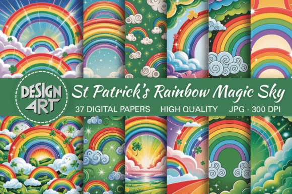 Download St Patrick’s Rainbow Magic Sky Backdrop - Premium Resources