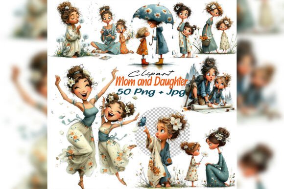 Download Mom and Daughter Clipart Mother’s Day - Day Collection