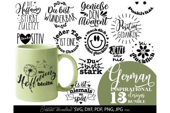 Download German Inspirational SVG Bundle Sprüchen - Inspirational svg Collection