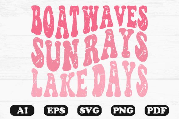 Download Boat Waves Sun Rays Lake Days Retro Wavy - Day Collection