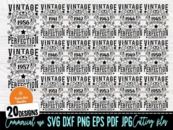 Download Vintage Birthday 1941-1960 Bundle - Day Collection