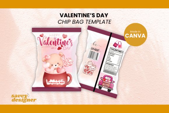 Download Happy Valentine's Day Chip Bag Template - Day Collection
