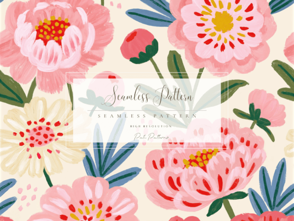Download Blush Peony Seamless Floral Pattern PNG - Premium Resources