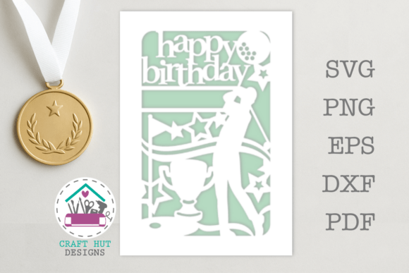 Download Golfer Birthday Card SVG Golf Papercut - Day Collection