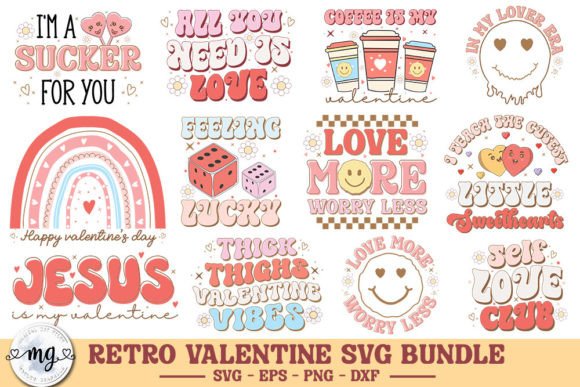 Download Retro Valentine's Day SVG Design Bundle - Day Collection