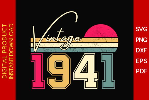 Download Vintage Classic Born in 1941 Birthday - Day Collection